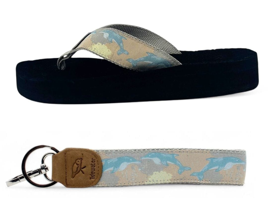 Dolphin Flip Flops &amp; Matching Keychain
