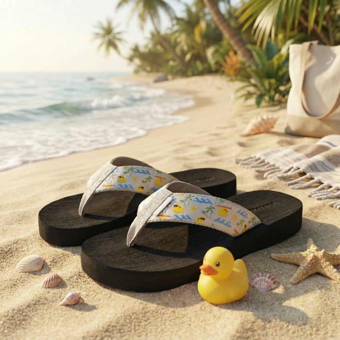 Duck Racing Sandals Duckin Around by Tidewater Sandals | Rubber Duck Print Flip Flops