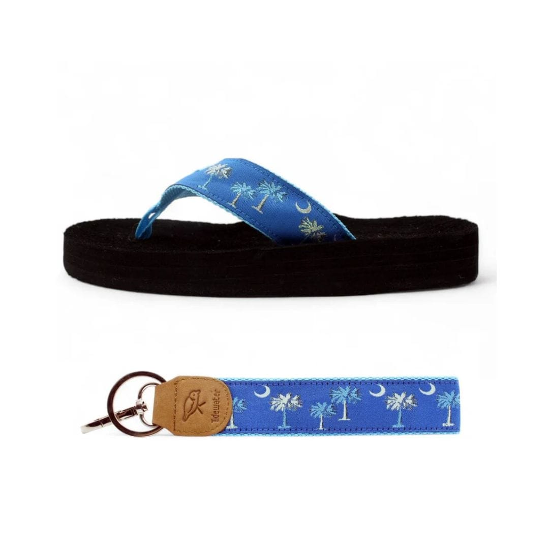 Carolina Palmettos Flip Flops &amp; Matching Keychain