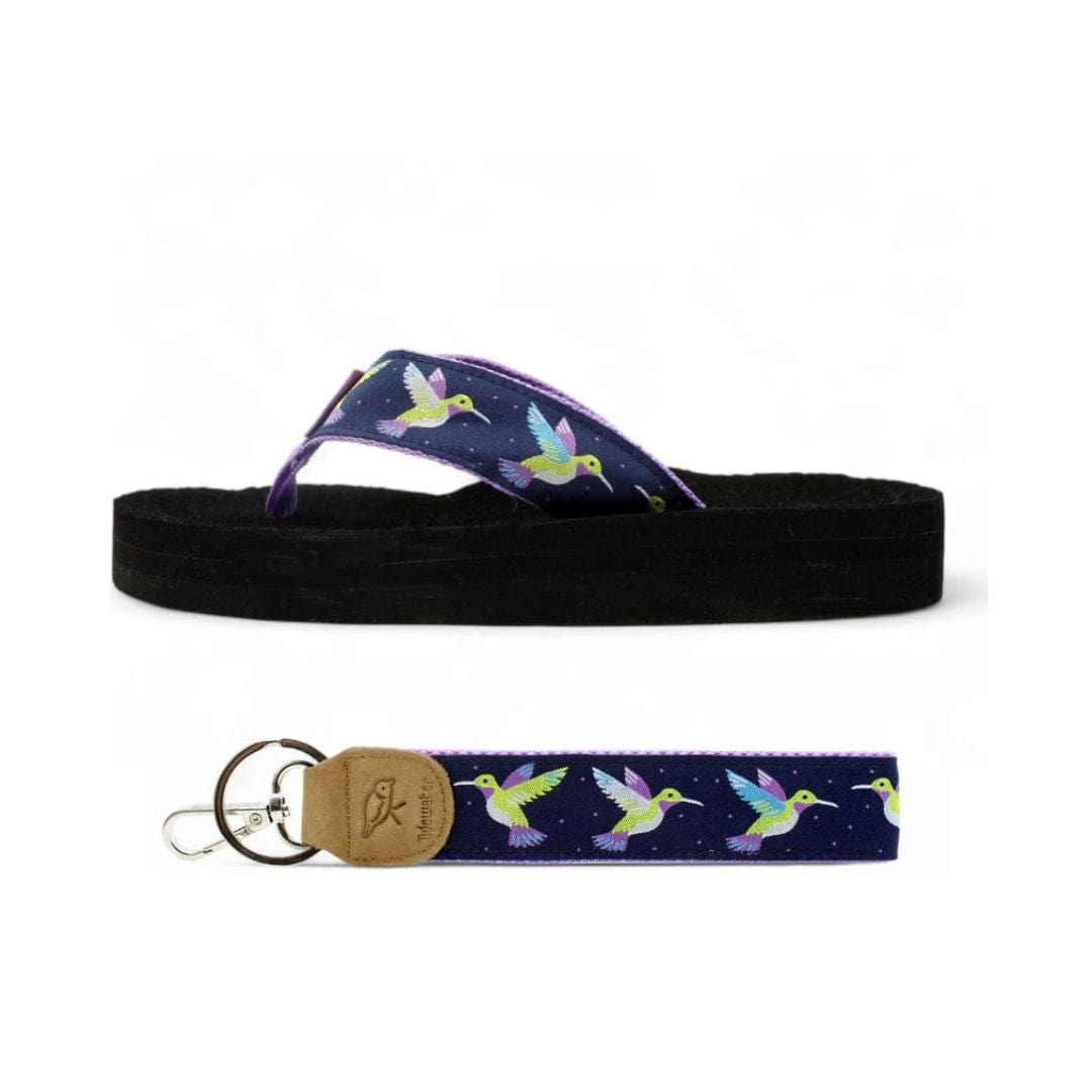 Hummingbird Flip Flops &amp; Matching Keychain