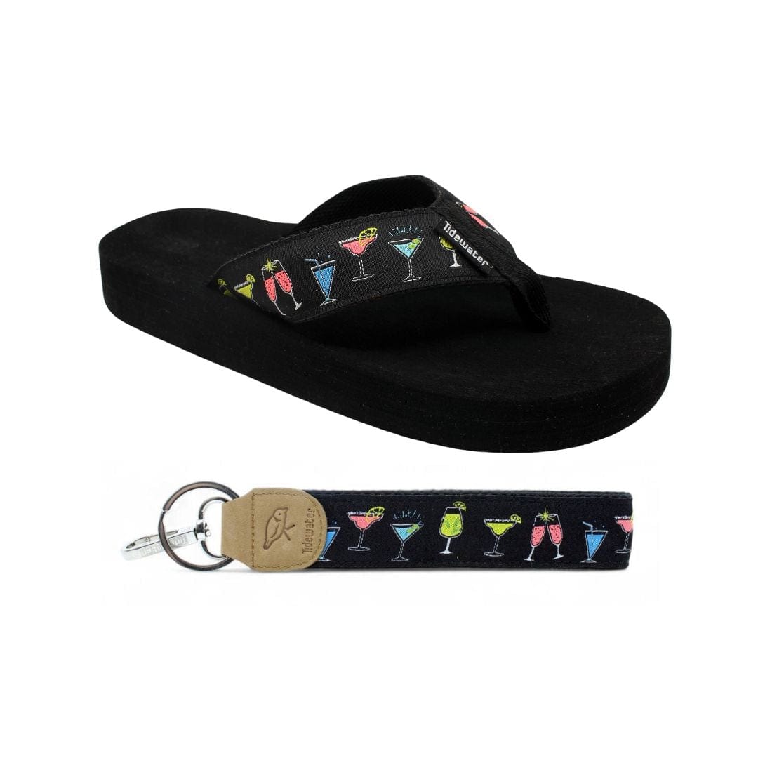 Sip Sip Hooray Flip Flops &amp; Matching Keychain