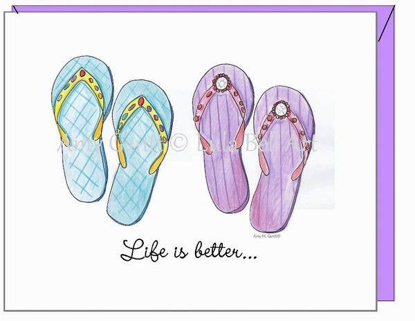 Flip Flop Greeting Card - Friendship