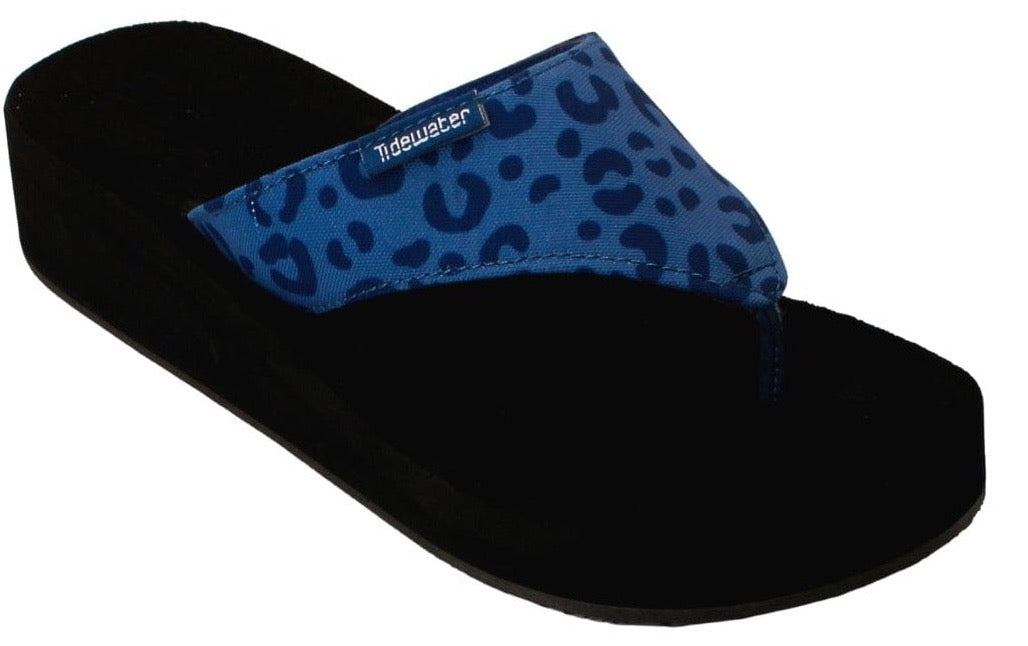 Wedge Flip Flops with Cheetah Print Tidewater Sandals